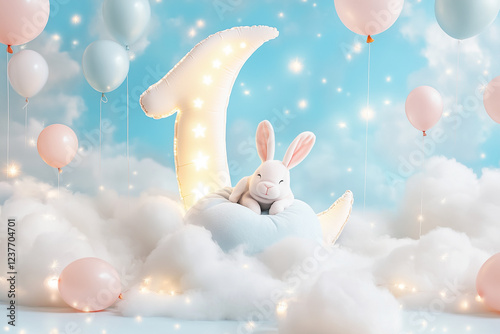 Magical Baby Milestone Backgrounds: 1 to 12 Months Celebration photo