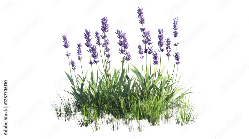 Naklejka premium Lush lavender blossoms on transparent background