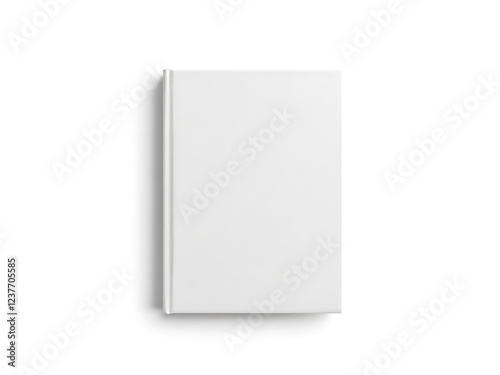 Blank hardcover book mockup isolated on white background