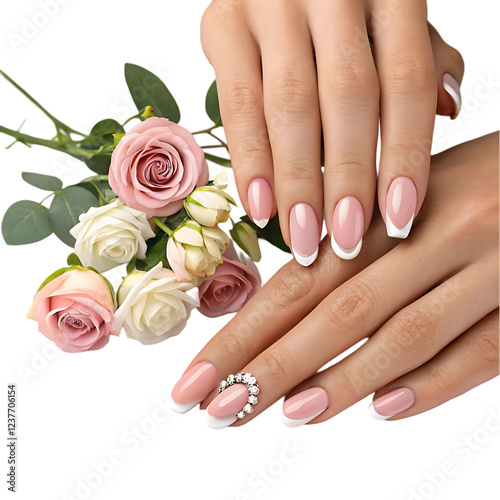 beautiful female hands hands with manicure 3d