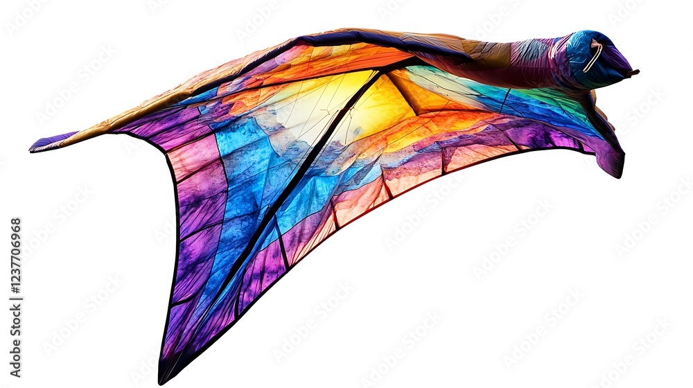 Fototapeta premium A Vibrant Kite Soaring in the Wind – A Burst of Color Against a Clear Sky
