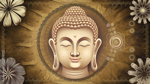 Religion Wallpaper of Golden Buddha Statue HD Wall Art home, room decoration