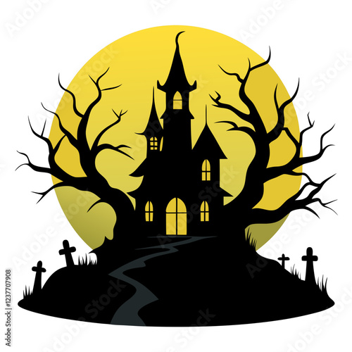 Eerie Halloween vibeshighly detailed and atmospheric illustration