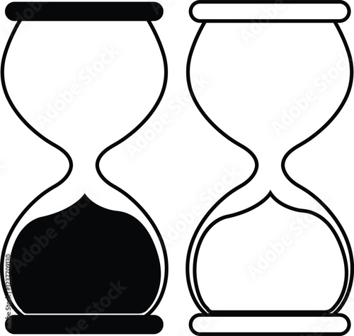 Hourglass icon in flat line set. Sand clock sign Reload hourglass timer vector for apps or web. Hourglass in realistic style isolated on transparent background. anti aging hourglass waiting slow time