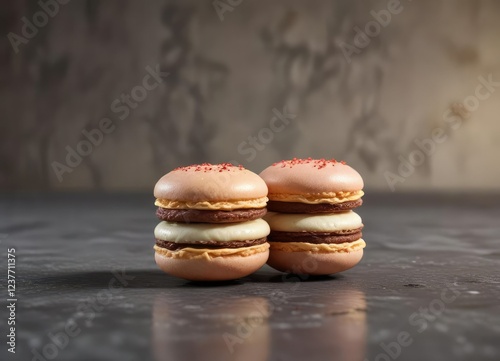 Macaroon cookie with a sense of impending doom , cookie, ominous, threatening photo