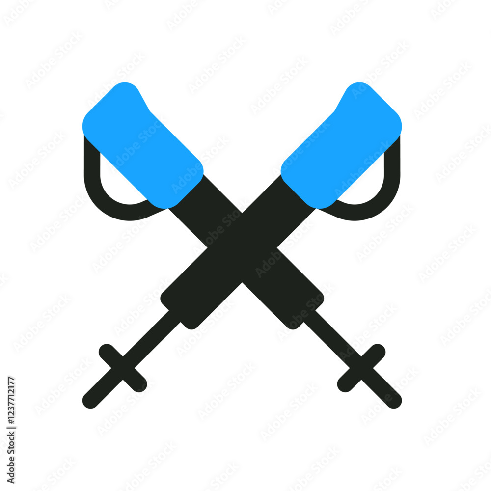 poles cross flat icon color illustration poles cross flat icon color illustration
