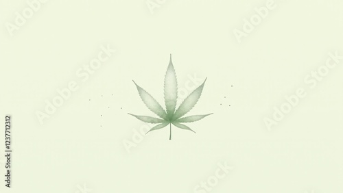 Marijuana leaves barely visible between dashed lines, symbolizing mystery and concealment.