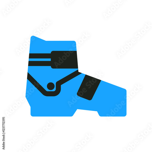 snow shoes flat icon color illustration