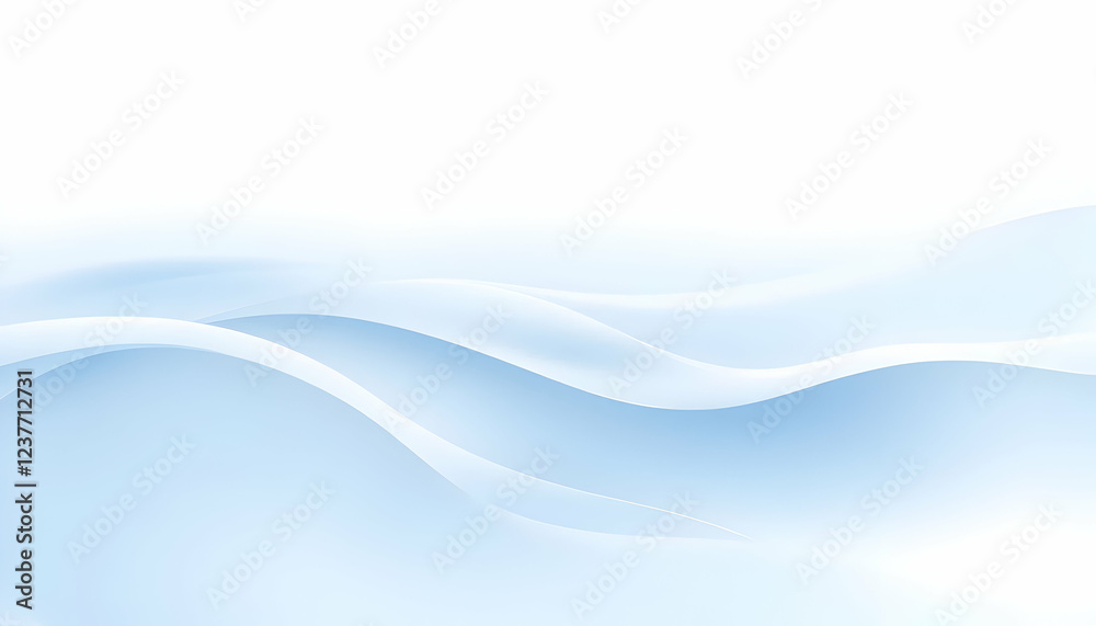 Obraz premium Abstract blue waves, fluid dynamic shapes, smooth gradient background, aquatic theme, digital art, minimalist design, flowing lines, underwater atmosphere, soft lighting, ethereal texture, computer ge