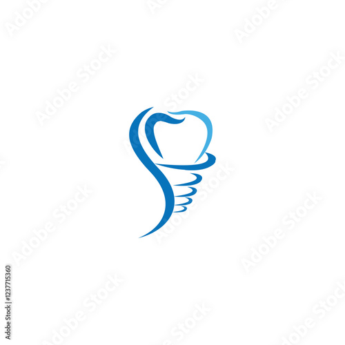 Dental Implant Drawn Logo vector
