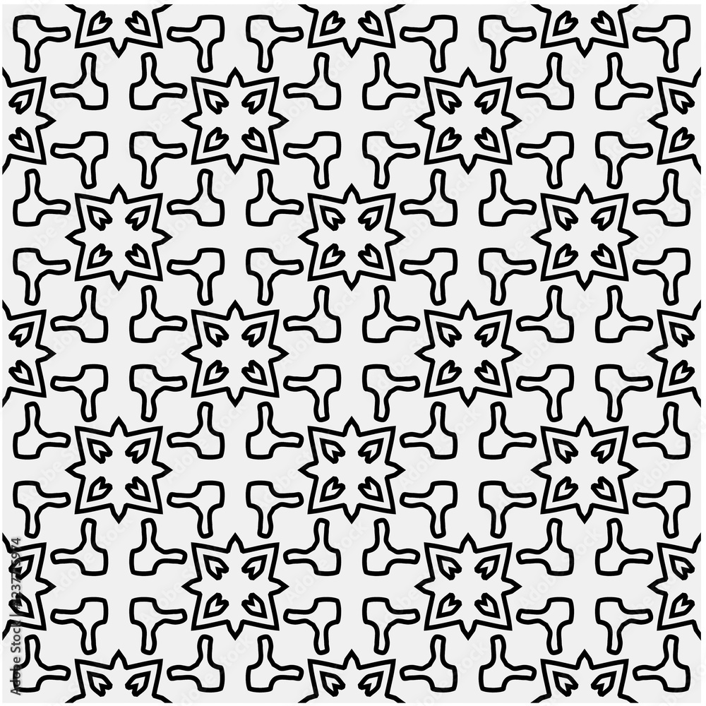 Seamless pattern with repeating abstract shapes.Black and white texture.Design element for prints, decoration, cover, textile,wallpaper, background, wrapping paper, clothing, fabric, package, cards. Seamless pattern with repeating abstract shapes.Black and white texture.Design element for prints, decoration, cover, textile,wallpaper, background, wrapping paper, clothing, fabric, package, cards.