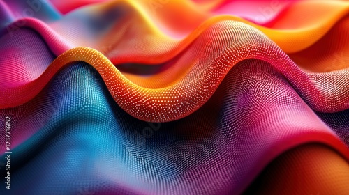 Colorful 3D Waves Abstract Background Texture