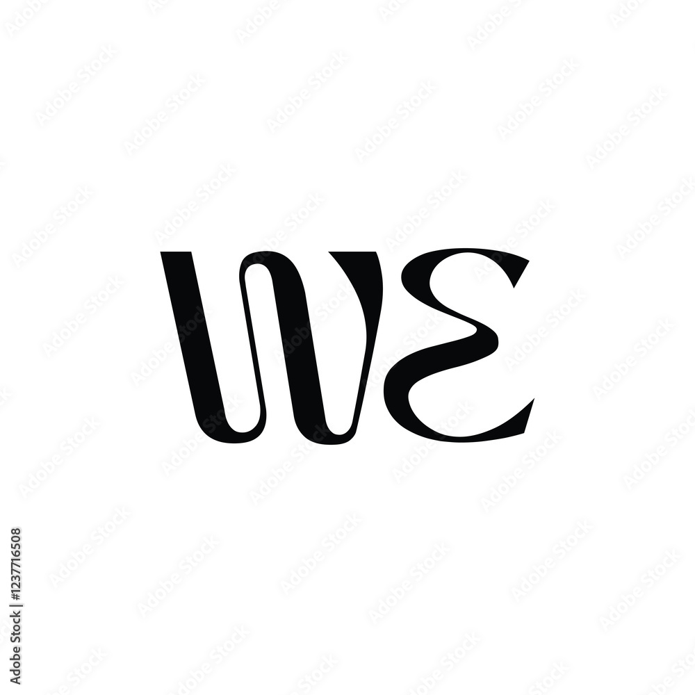 WE monogram logo design letter text name symbol monochrome logotype alphabet character simple logo WE monogram logo design letter text name symbol monochrome logotype alphabet character simple logo