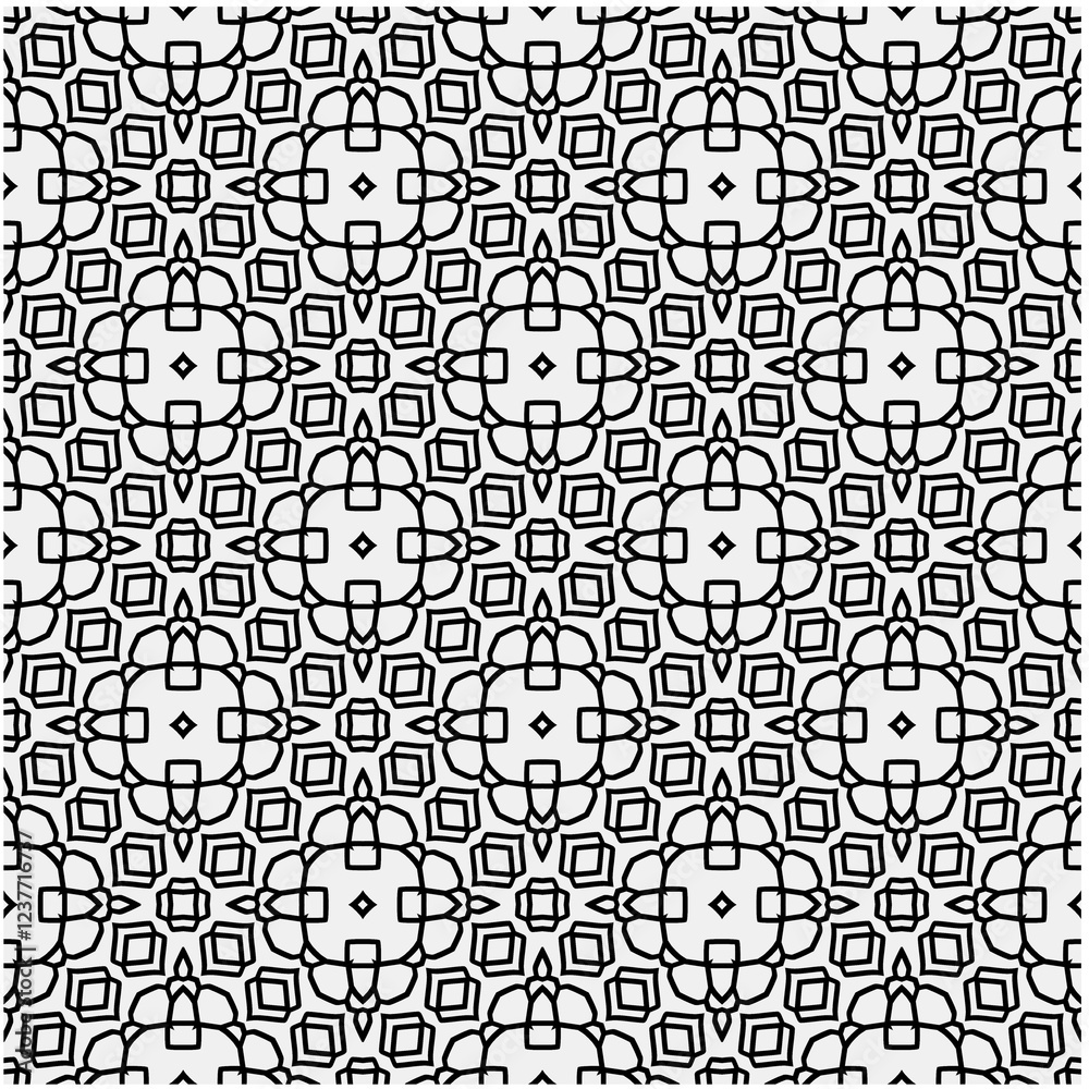 Seamless pattern with repeating abstract shapes.Black and white texture.Design element for prints, decoration, cover, textile,wallpaper, background, wrapping paper, clothing, fabric, package, cards. Seamless pattern with repeating abstract shapes.Black and white texture.Design element for prints, decoration, cover, textile,wallpaper, background, wrapping paper, clothing, fabric, package, cards.