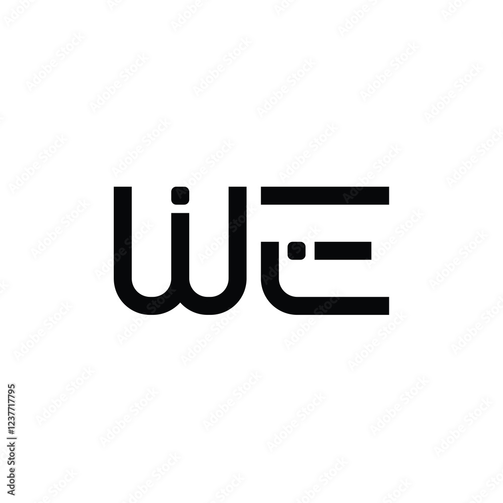 WE monogram logo design letter text name symbol monochrome logotype alphabet character simple logo WE monogram logo design letter text name symbol monochrome logotype alphabet character simple logo