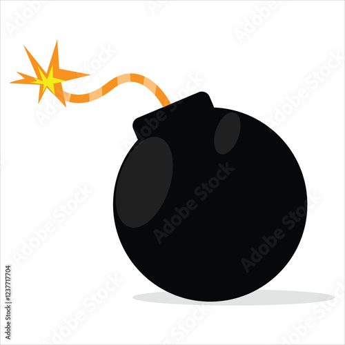 bomb with burning fuse