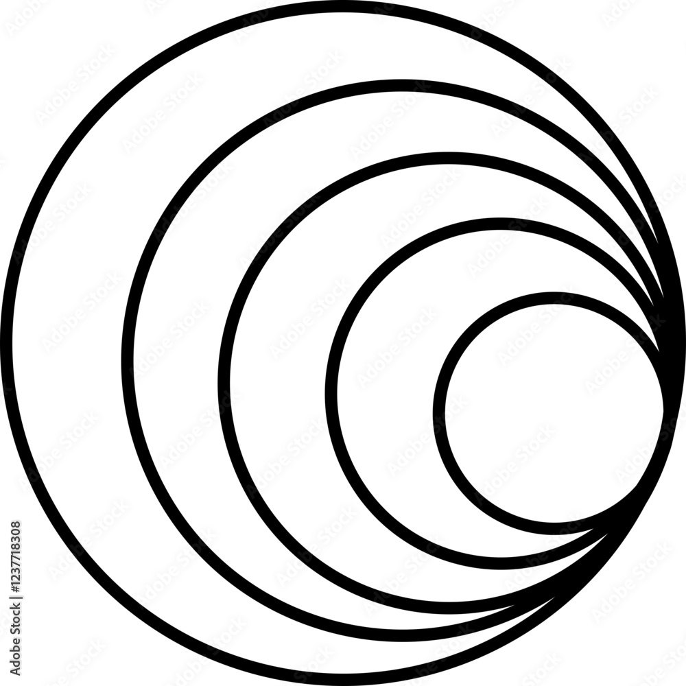 Fototapeta premium Concentric ripple circles icon . Seismic Earthquake alert radar. Radial signal, sonar wave, soundwave rings. touch effect or pulse, Vector graphic design elements isolated on transparent background,