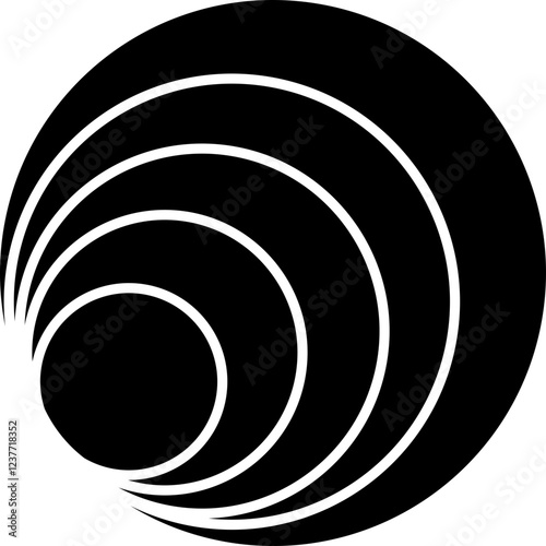 Concentric ripple circles icon . Seismic Earthquake alert radar. Radial signal, sonar wave, soundwave rings. touch effect or pulse, Vector graphic design elements isolated on transparent background,