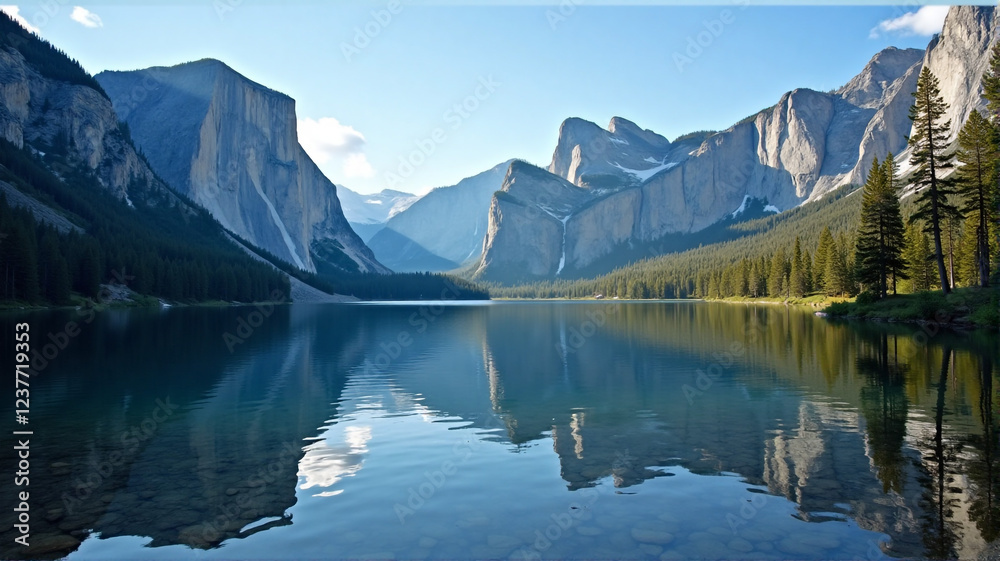 Naklejka premium lake in the mountains