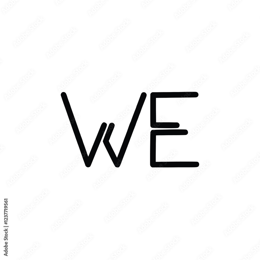 WE monogram logo design letter text name symbol monochrome logotype alphabet character simple logo WE monogram logo design letter text name symbol monochrome logotype alphabet character simple logo