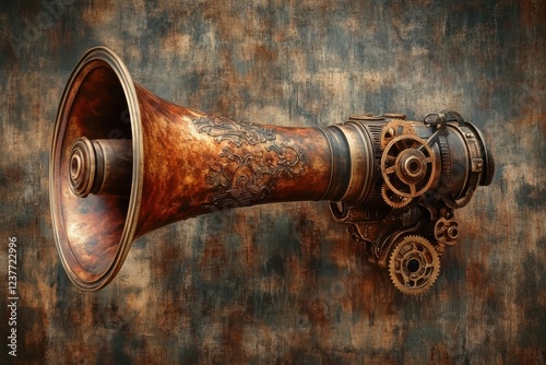 Ornate Steampunk Style Horn Speaker Device photo