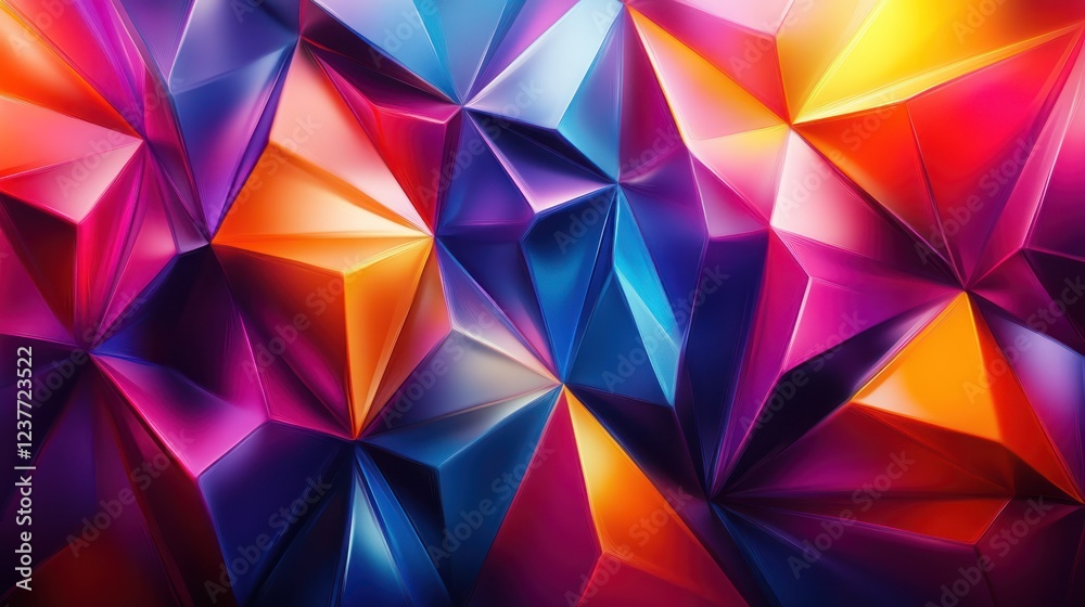 Abstract vibrant geometric background, digital art, low-poly design, website banner Abstract vibrant geometric background, digital art, low-poly design, website banner
