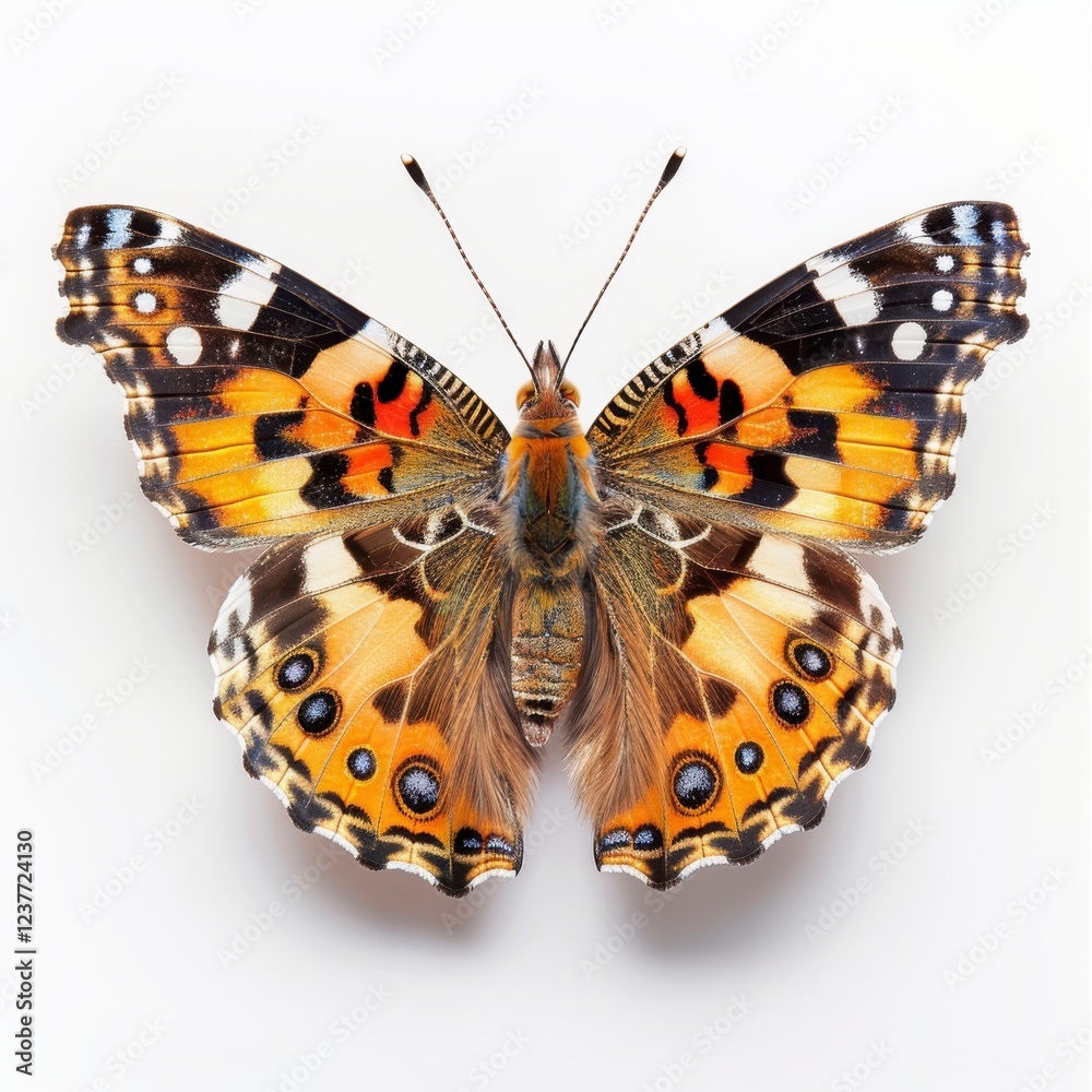 Fototapeta premium Vibrant Butterfly with Detailed Wings and Intricate Patterns