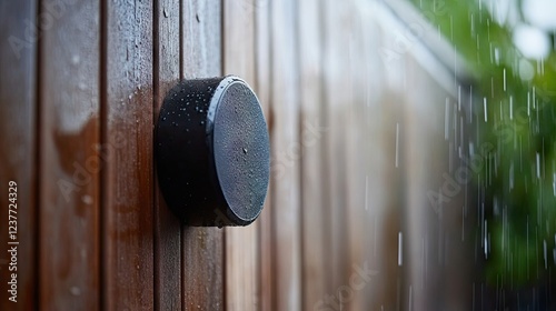 A rain sensor attached to a sprinkler system, preventing unnecessary watering