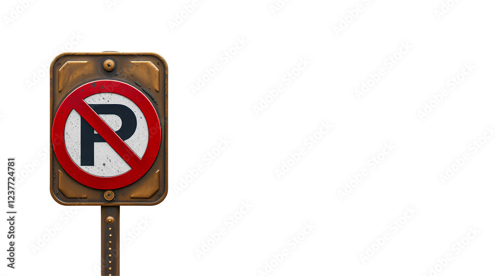 Photo of no parking sign isolated on transparent background Photo of no parking sign isolated on transparent background