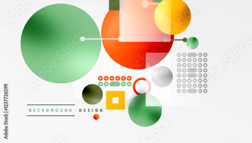 Circles and elements geometric abstract background