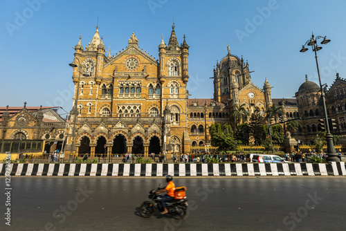Chhatrapati Shivaji Terminus (formerly Victoria Terminus) with High Victorian Gothic design, Mumbai, India 