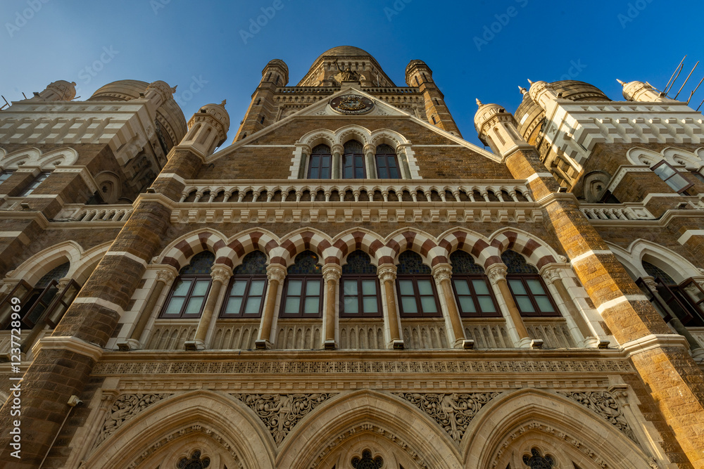 BMC building (Brihanmumbai Municipal Corporation) with beautiful architecture and light, Mumbai, India BMC building (Brihanmumbai Municipal Corporation) with beautiful architecture and light, Mumbai, India