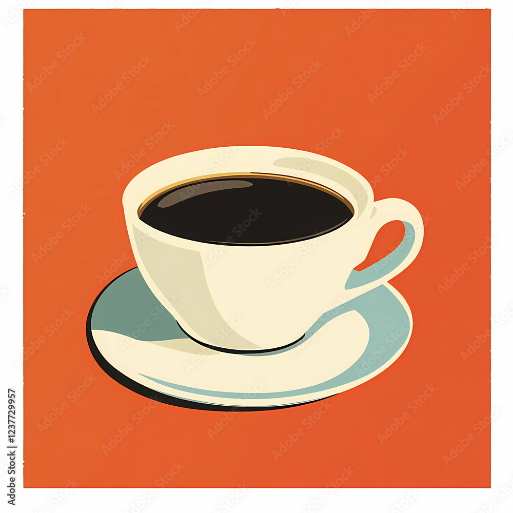 cup of coffee white cup on orange background cup of coffee white cup on orange background