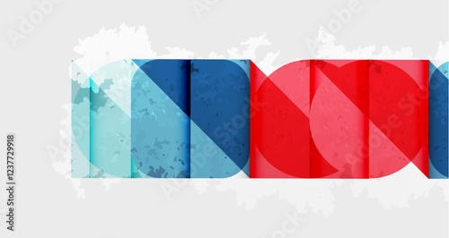Squares, circles and triangles and grainy noisy texture. Vector Illustration For Wallpaper, Banner, Background, Card, Book Illustration, landing page