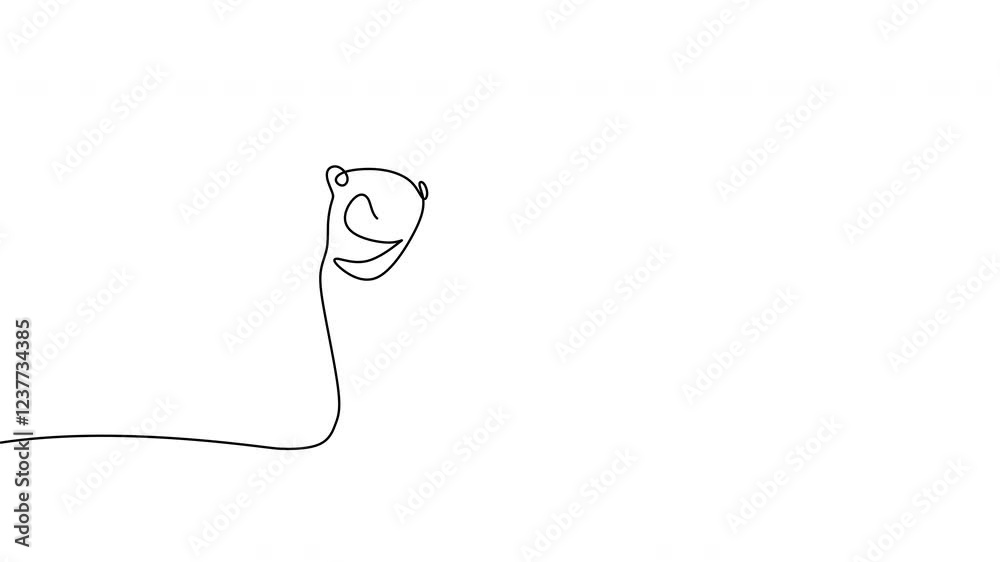 Continuous line drawing animation of bears. Cute grizzly bear is standing in winter hand drawn minimalism style. Wild mammal animal concept isolated on white background. Animation video Continuous line drawing animation of bears. Cute grizzly bear is standing in winter hand drawn minimalism style. Wild mammal animal concept isolated on white background. Animation video