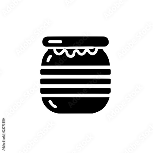Honey Jar Icon: A simple yet detailed icon depicting a honey jar, perfect for representing sweetness, nature, or healthy food.