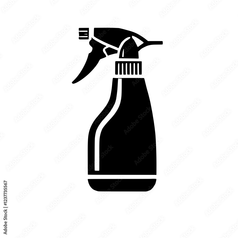 Simple Spray Bottle Icon: A clean and minimalist icon design of a spray bottle, perfect for various cleaning, gardening, or household applications. Simple Spray Bottle Icon: A clean and minimalist icon design of a spray bottle, perfect for various cleaning, gardening, or household applications.