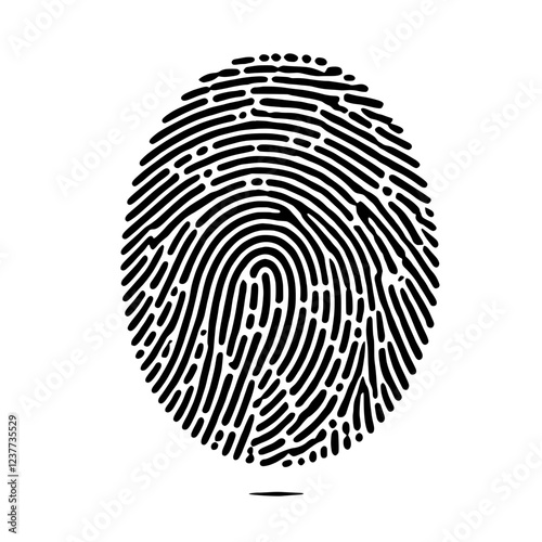 Fingerprint Identity: A detailed close-up of a fingerprint, showcasing the unique and intricate pattern of ridges and valleys, representing the essence of individuality and security. 