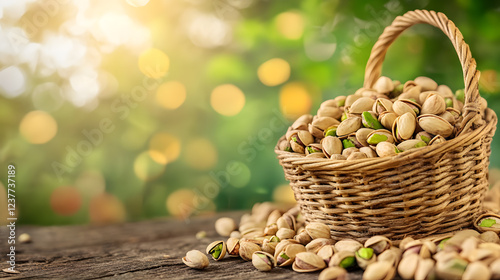 Pistachio nut are a healthy food. And it is a useful. Generative AI Illustration photo