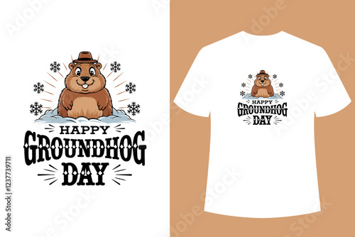 Groundhog Day T-shirt Design, Groundhog Day, T-shirt Design
