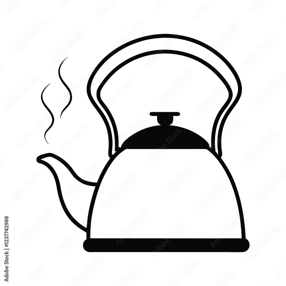 Obraz premium teapot isolated on white vector illustration