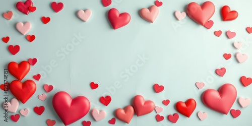 Red hearts pattern on vibrant yellow background for Valentine's Day or love themed design, love, texture, celebration