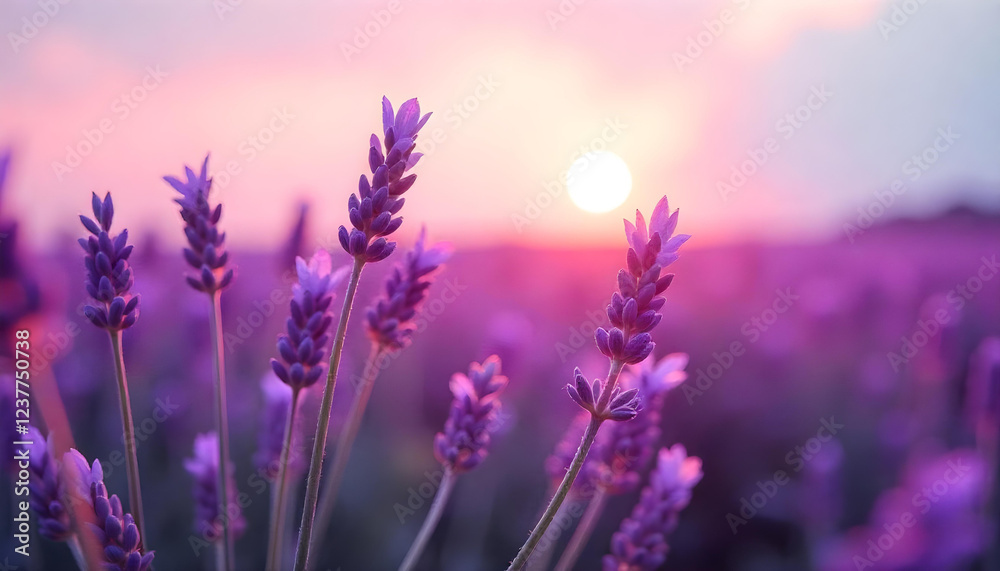 Obraz premium lavender field in sunset