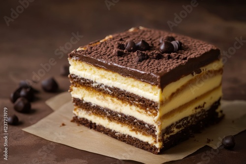 Delicious Layered Chocolate Tiramisu Cake Dessert photo