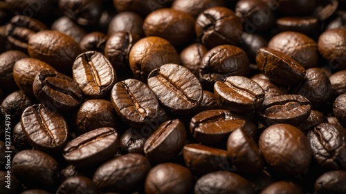 Wallpaper Mural Roasted Coffee Beans: Close-up Texture Torontodigital.ca