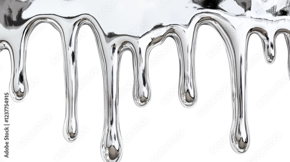 Liquid silver dripping with transparent background Liquid silver dripping with transparent background