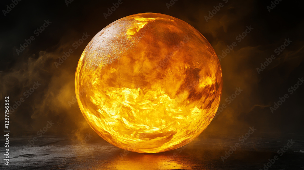 Realistic Sun globe in space, 3d vector star of solar system surface with fire storms, protuberances and eruptions, emission into cosmos. Astronomical object sphere render isolated on black background Realistic Sun globe in space, 3d vector star of solar system surface with fire storms, protuberances and eruptions, emission into cosmos. Astronomical object sphere render isolated on black background