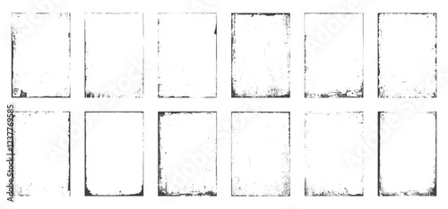 Distorted grunge isolated background. Overlay distress texture effect. Element for social media, poster, brochure, flyers, screen print texture, card, wallpaper, background. Vector illustrator.	