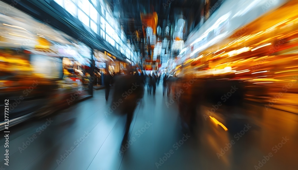 Abstract Blurred Image Of People Moving In A Modern Building Abstract Blurred Image Of People Moving In A Modern Building