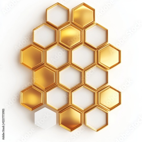 Creative 3D Honeycomb Icon with Whimsical Design Elements
